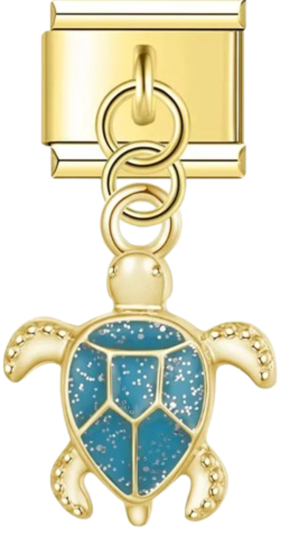 CHARM ANIMAL TORTUGA AZUL  DORADA