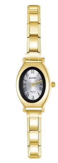 Reloj dorado ovalado