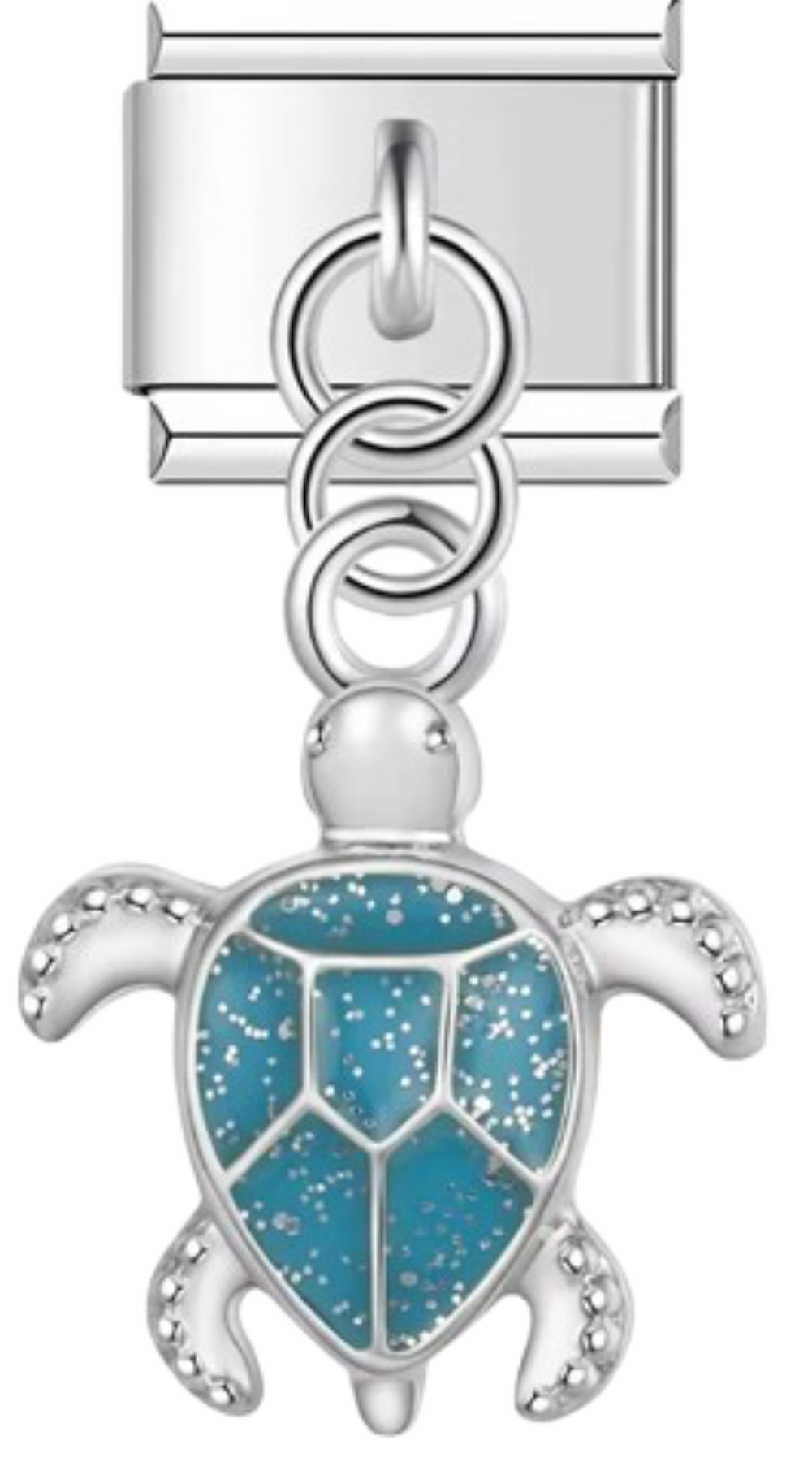 CHARM ANIMAL TORTUGA AZUL PLATEADA