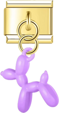 CHARM PERRO GLOBO MORADO DORADO