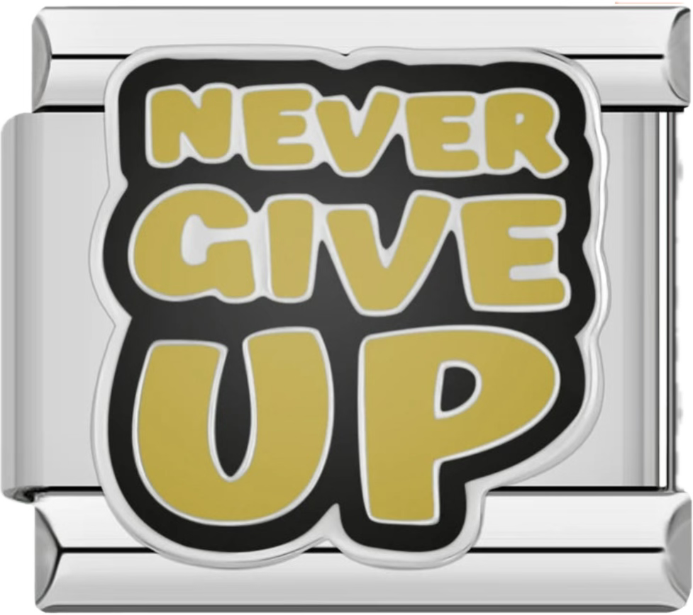 CHARM FRASE NEVER GIVE UP
