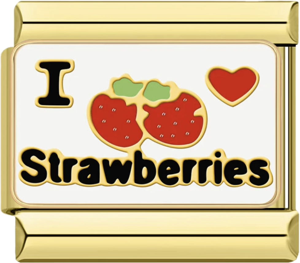 CHARM FRASE I LOVE STRAWBERRIES
