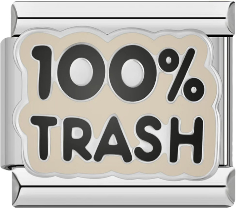 CHARM FRASE 100% TRASH