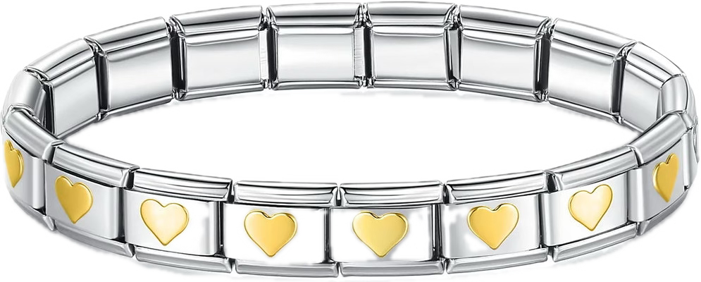 BRAZALETE PLATEADO CON DORADA