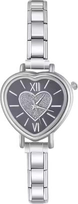 RELOJ CORAZON GRIS