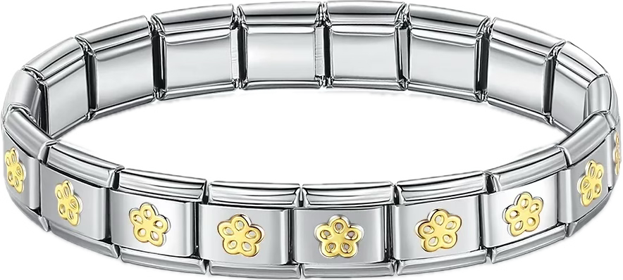 BRAZALETE PLATEADO CON DORADA