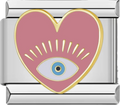 CHARM CORAZON OJO TURCO ROSADO
