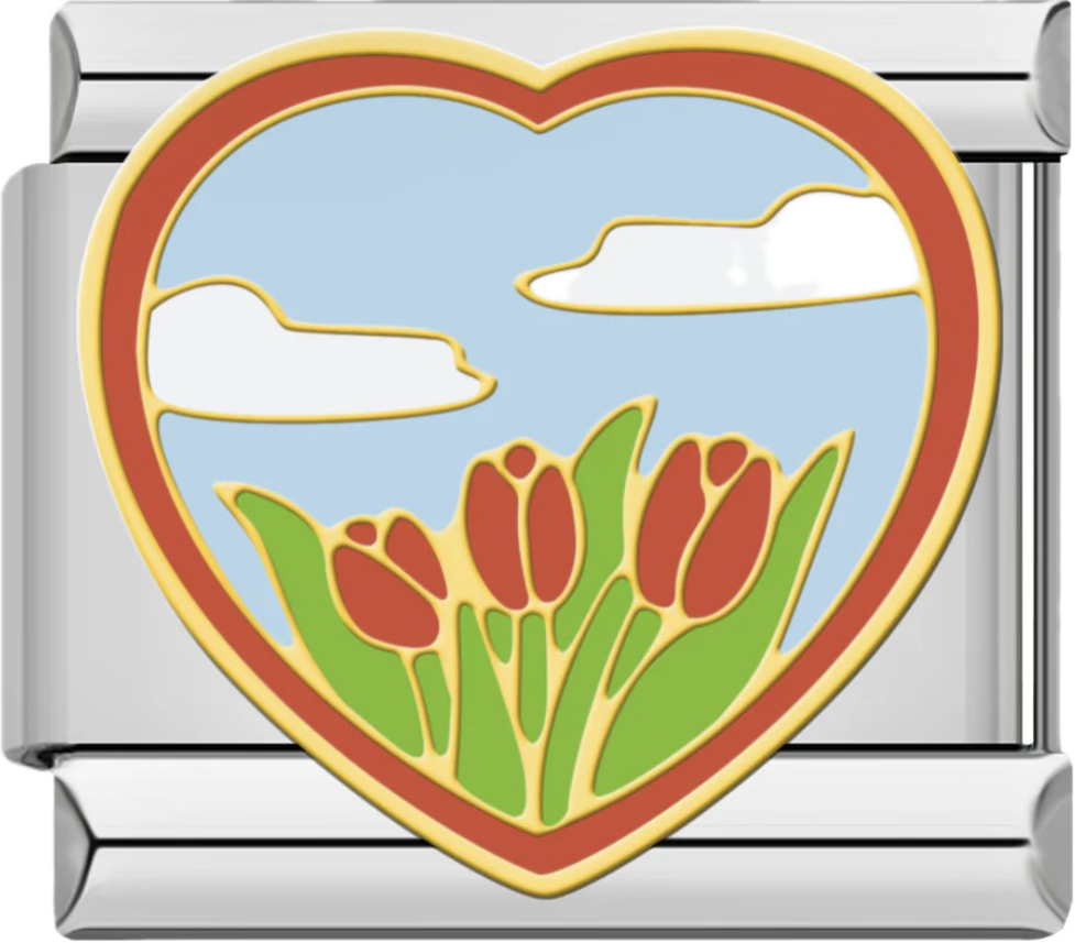 CHARM CORAZON TULIPANES