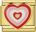 CHARM  CORAZON ROJO Y ROSADO PLATEADO