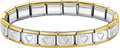 BRAZALETE PLATEADO  BORDE DORADO