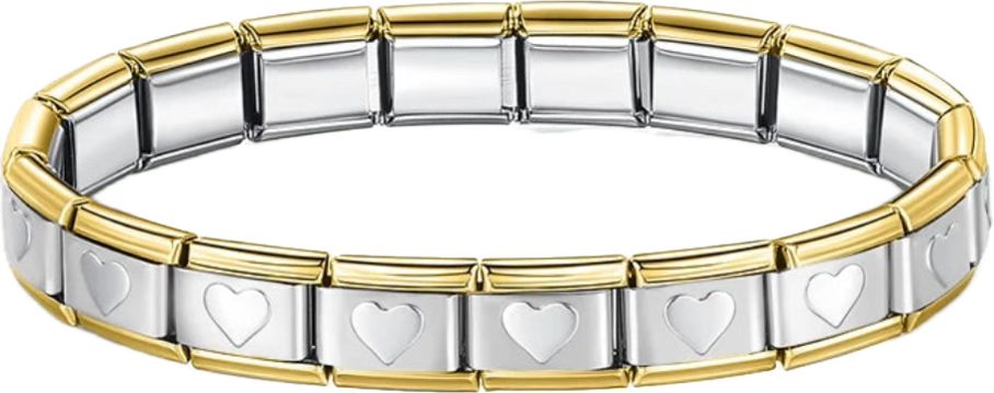 BRAZALETE PLATEADO  BORDE DORADO