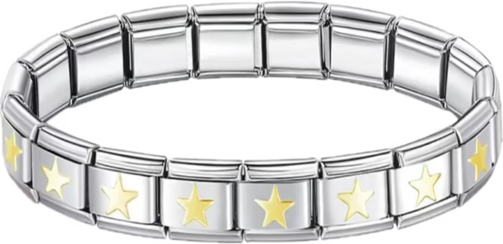 BRAZALETE PLATEADO CON DORADA