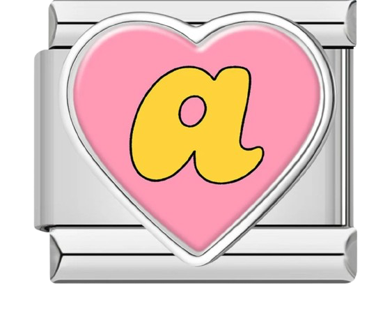 CHARM LETRAS CORAZÓN PLATEADO