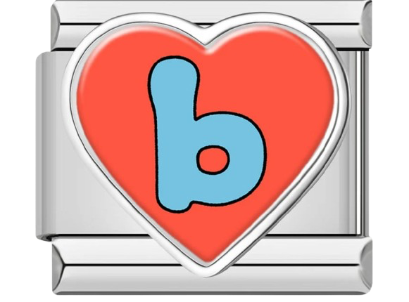 CHARM LETRAS CORAZÓN PLATEADO