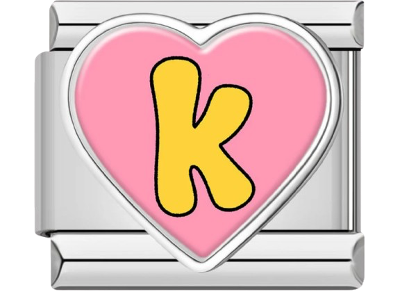 CHARM LETRAS CORAZÓN PLATEADO