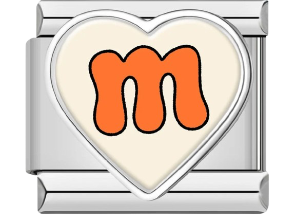 CHARM LETRAS CORAZÓN PLATEADO