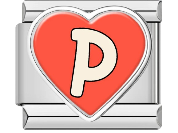 CHARM LETRAS CORAZÓN PLATEADO