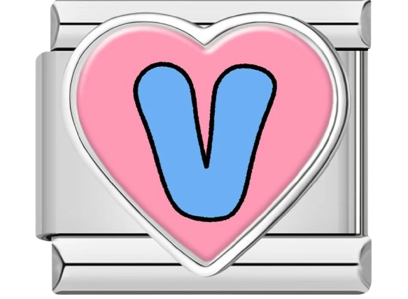 CHARM LETRAS CORAZÓN PLATEADO