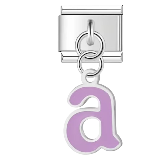 CHARM LETRAS COLGANTES PLATEADA CON COLOR