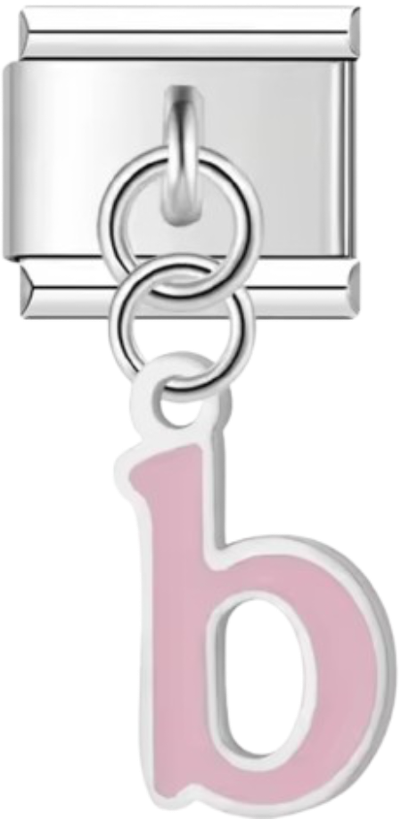 CHARM LETRAS COLGANTES PLATEADA CON COLOR