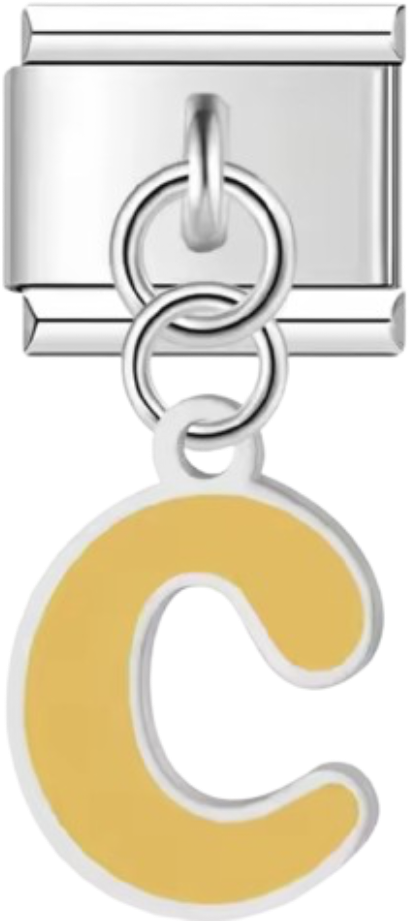 CHARM LETRAS COLGANTES PLATEADA CON COLOR