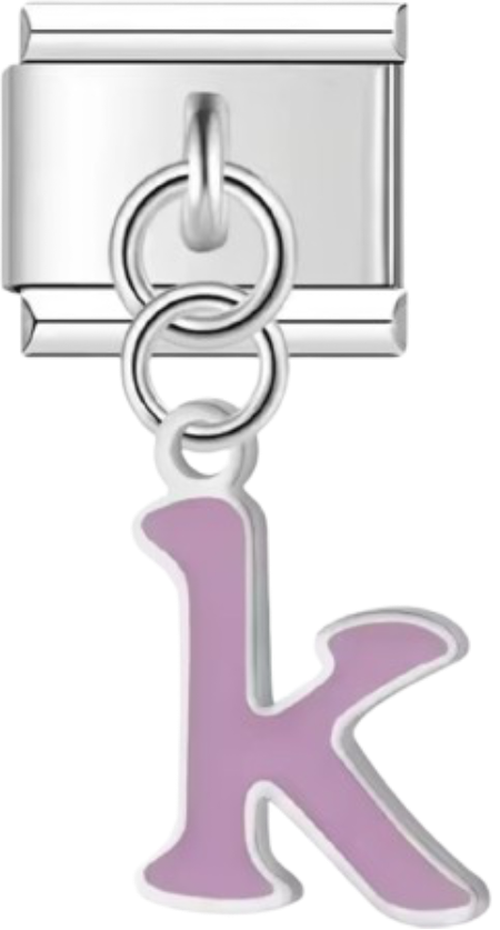 CHARM LETRAS COLGANTES PLATEADA CON COLOR