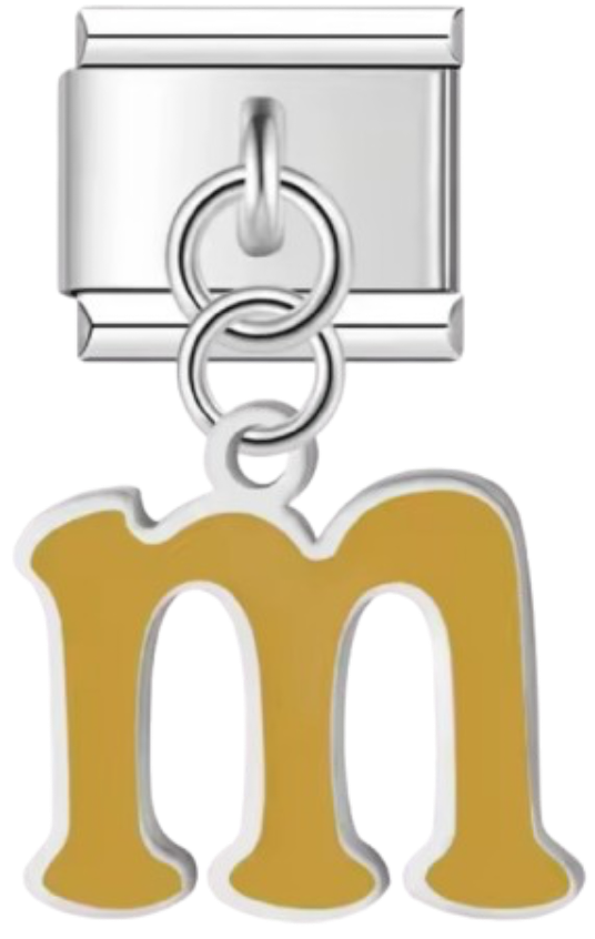 CHARM LETRAS COLGANTES PLATEADA CON COLOR