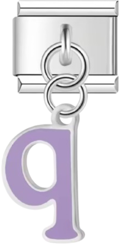 CHARM LETRAS COLGANTES PLATEADA CON COLOR