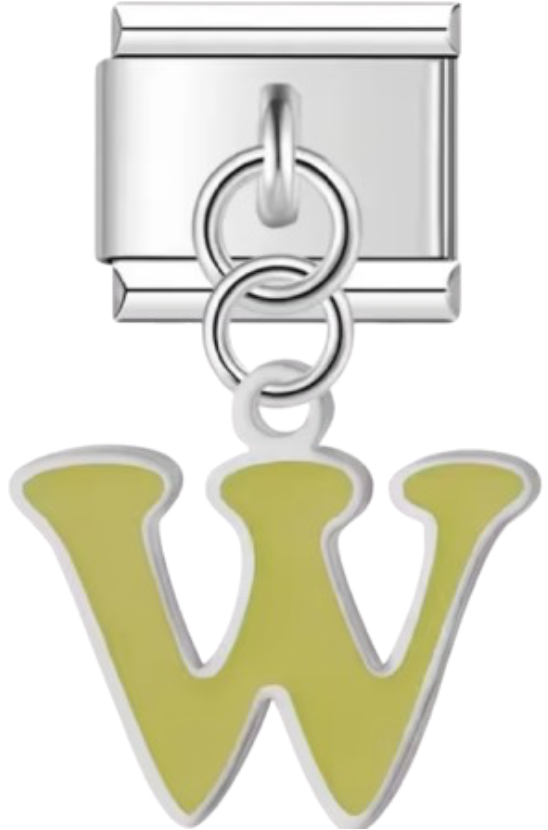 CHARM LETRAS COLGANTES PLATEADA CON COLOR