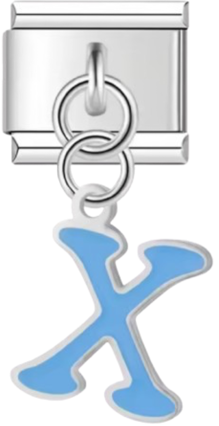 CHARM LETRAS COLGANTES PLATEADA CON COLOR