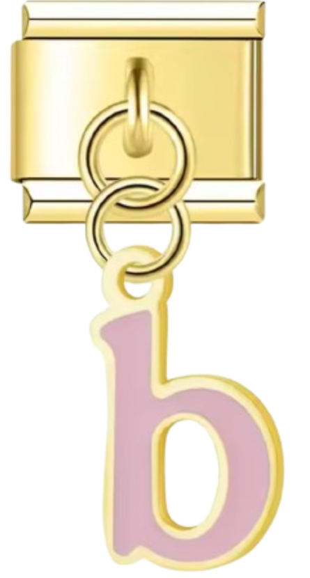 CHARM LETRAS COLGANTES DORADO CON COLOR