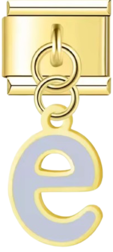 CHARM LETRAS COLGANTES DORADO CON COLOR