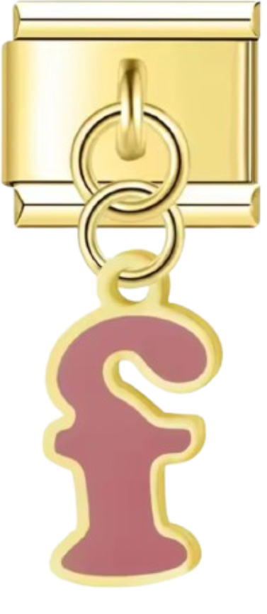 CHARM LETRAS COLGANTES DORADO CON COLOR