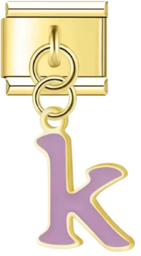 CHARM LETRAS COLGANTES DORADO CON COLOR