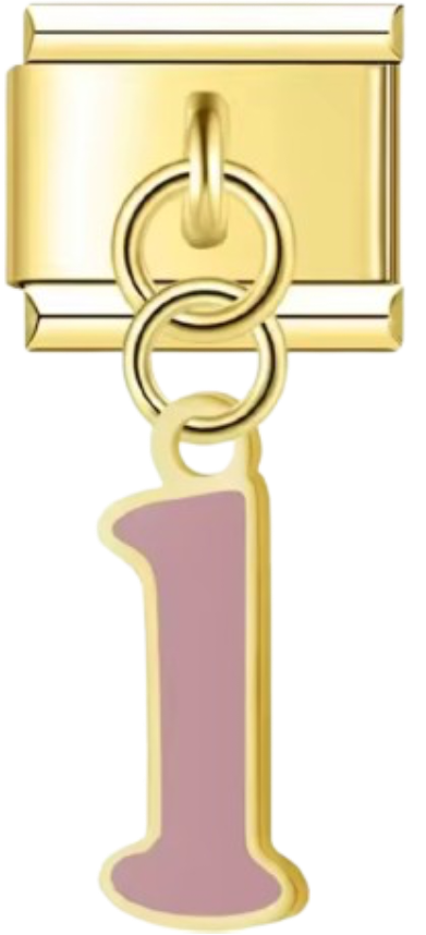 CHARM LETRAS COLGANTES DORADO CON COLOR