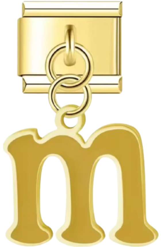 CHARM LETRAS COLGANTES DORADO CON COLOR