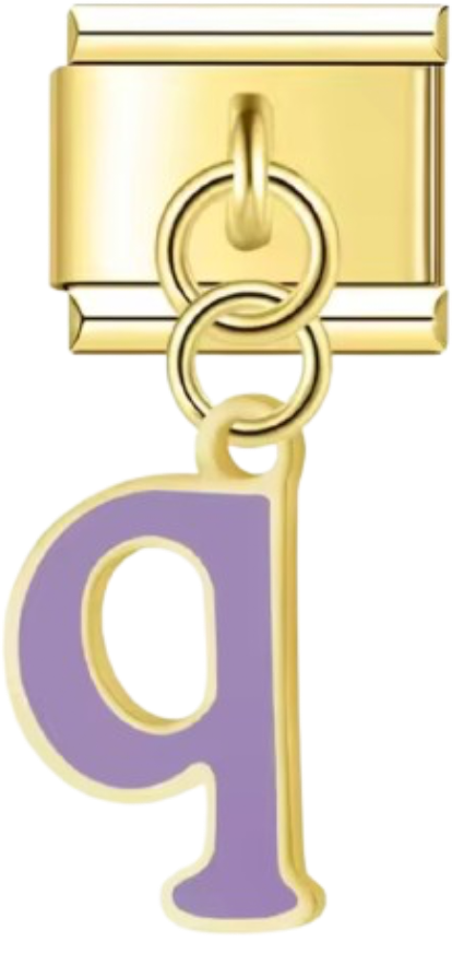 CHARM LETRAS COLGANTES DORADO CON COLOR