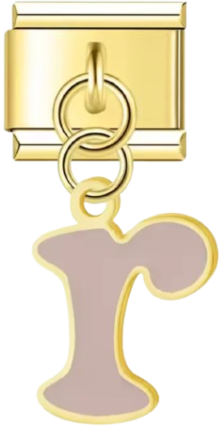 CHARM LETRAS COLGANTES DORADO CON COLOR