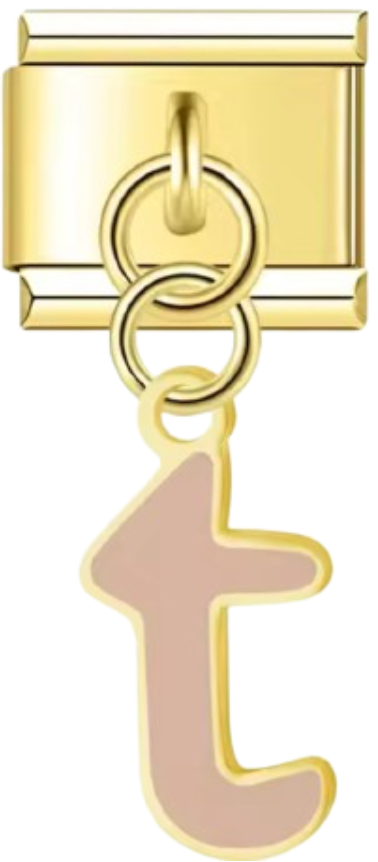 CHARM LETRAS COLGANTES DORADO CON COLOR