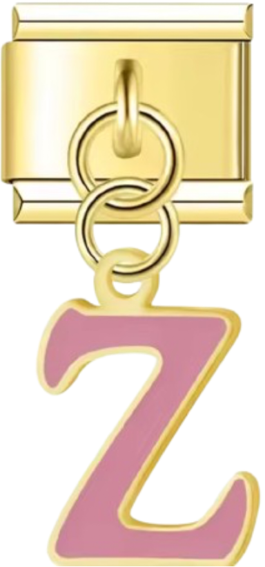 CHARM LETRAS COLGANTES DORADO CON COLOR