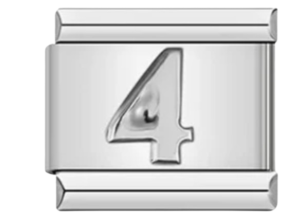 CHARM NÚMERO PLATEADO