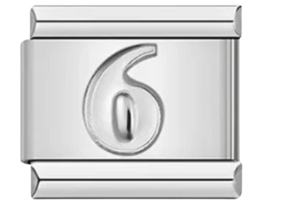 CHARM NÚMERO PLATEADO