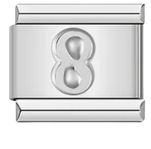 CHARM NÚMERO PLATEADO