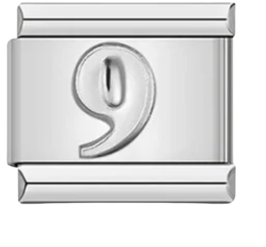 CHARM NÚMERO PLATEADO