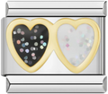 CHARM CORAZONES BLANCO Y NEGRO