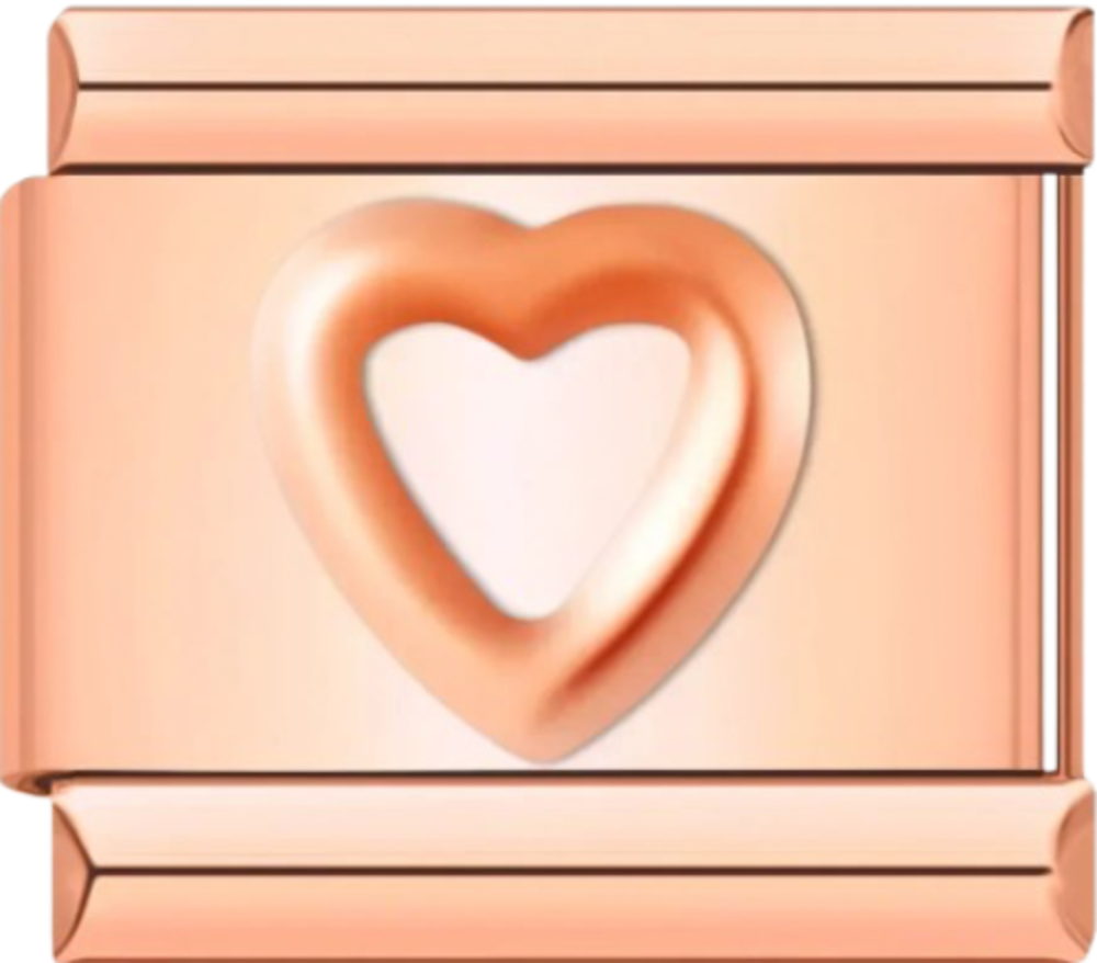 CHARM CORAZON RELIEVE ROSE GOLD