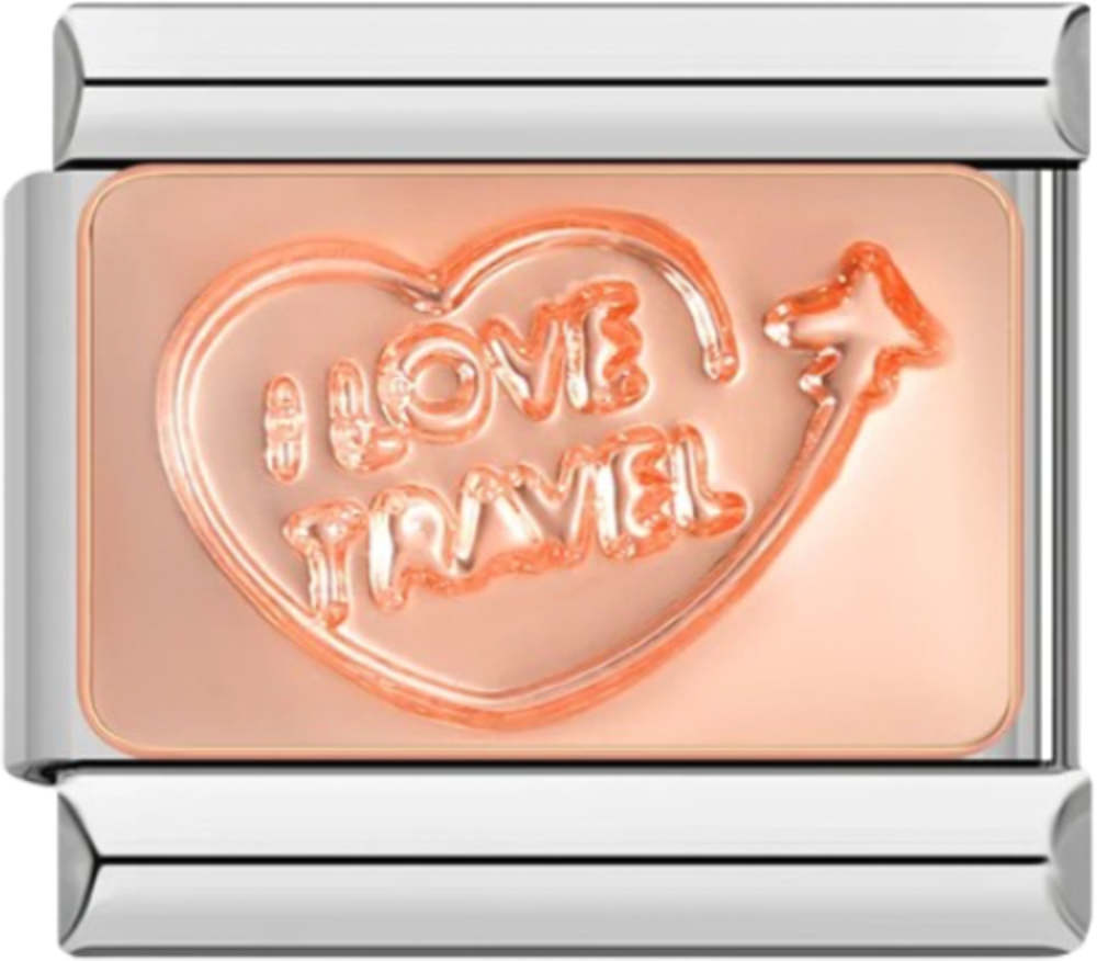 CHARM I LOVE TRAVEL ROSE GOLD