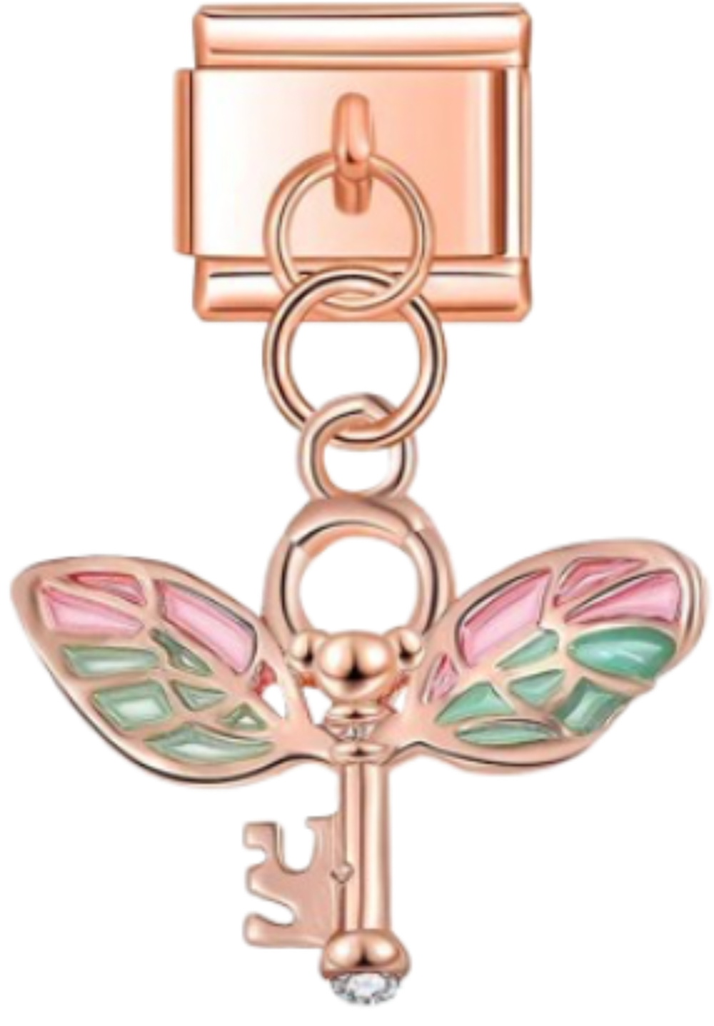 CHARM MARIPOSA LLAVE ROSE GOLD