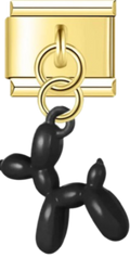 PERRO GLOBO NEGRO DORADO