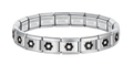 BRAZALETE PLATEADO FLORES